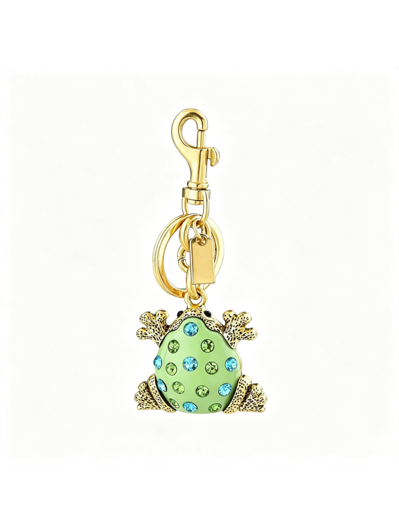 Creative Beautiful Frog Design Cute Sparkling Keychain Funny Key Chain Keyring Bag Wallet Accessories for Women Frog Keychain