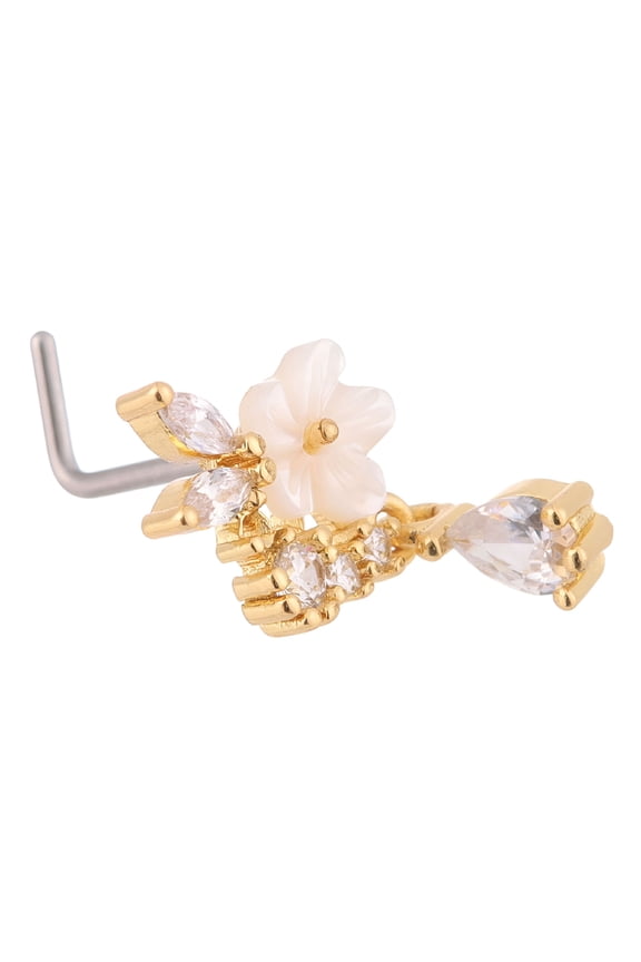 Creative Jewelry Colorful Nose Nails Dangle Nose Studs Nose Rings Body Piercing Gold
