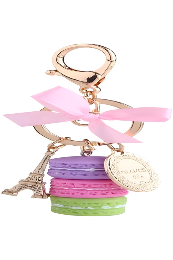 Creative Keychain,Macaroon Keychains Alloy Mini Eiffel Tower Pendant Keyring (Total Length: 4.72 Inch)