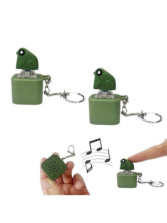 Croaking Frog Keychain, Amusing Keyboard Clicker Key Ring with Vibrant Led Lights,Usb-C Charging Design, Portable Play Gadget, Calm Mood and Bring Daily Entertainment for Adults