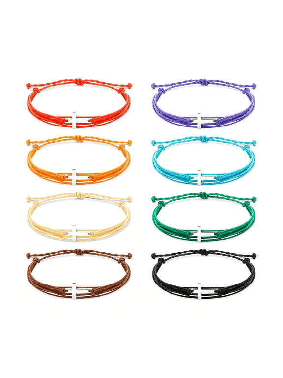 Cross Bracelets Bulk for Kids&Teens,Adjustable Christian Friendship Bracelets for Sunday School,Easter Gifts Adjustable Christian Friendship Bracelets Cross Bracelet