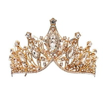 DESIGNICE Crown Alloy Material Electroplated Craft Birthday Crown Perfect for Wedding Princess Crown 8x16cm,White