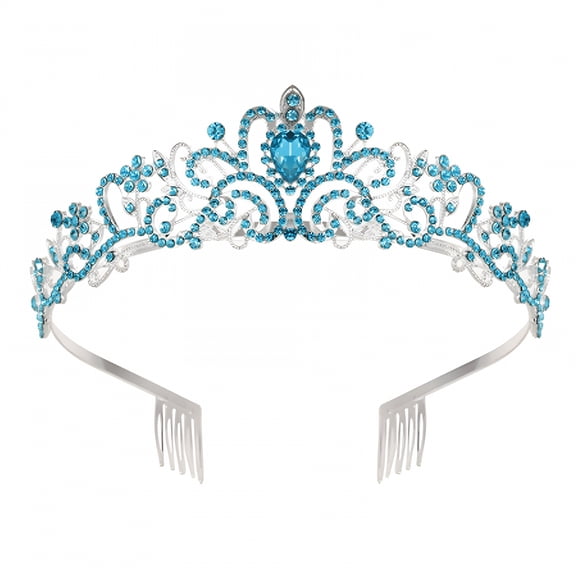 DESIGNICE Crown,Timeless and Regal Appearance,Magical Princess Look Birthday Crown Adult Woman for Any Special Occasion,Blue