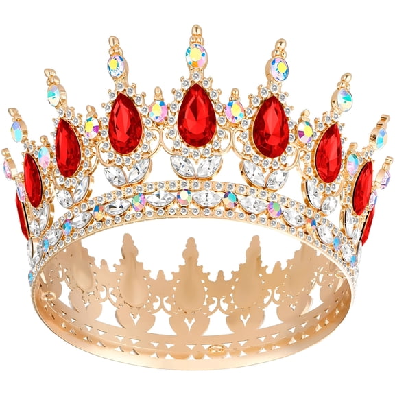 DESIGNICE Crown for Women, Queen Crown Tiara for Birthday Wedding Party Decorations Red queen crown for women adult