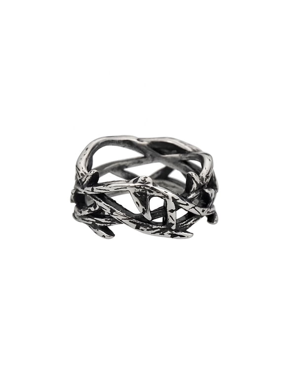 Crown of Thorns Ring for Men Gothic Stainless Steel Pinky Ring