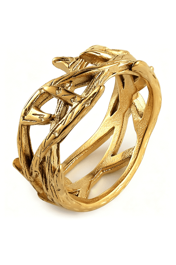 Crown of Thorns Ring for Men Gothic Stainless Steel Pinky Ring