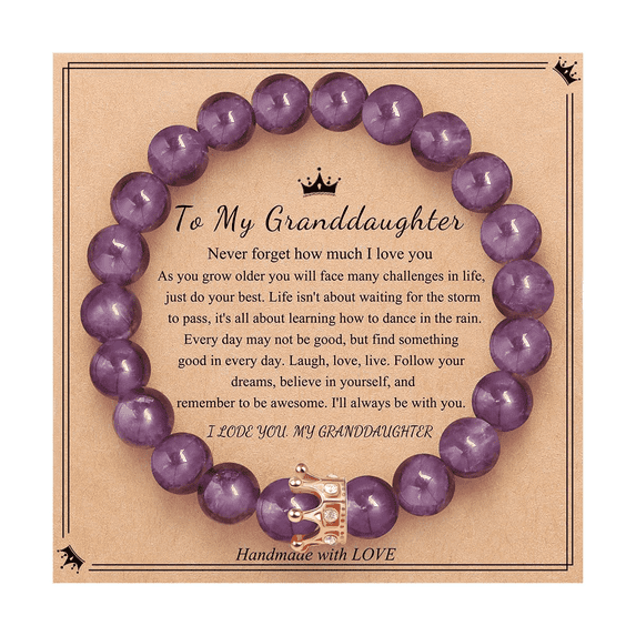 DESIGNICE Crystal Bracelet Purple Agate Healing Bracelets for Women Beaded Bracelet Butterfly Gifts 1