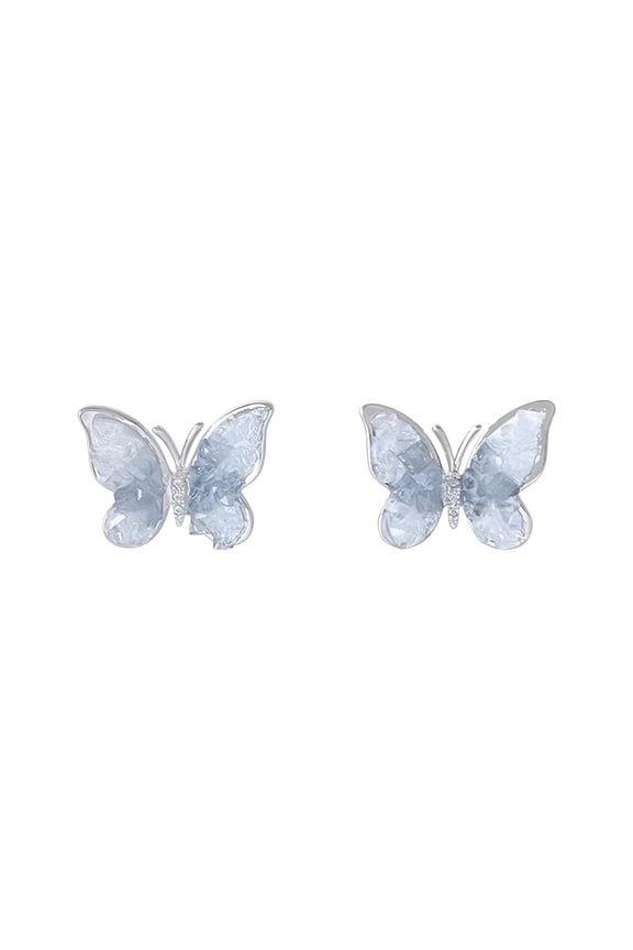 Crystal Butterfly Earrings Small Flat Back Earrings for Women Trendy Fashion Accessories Jewelry Stud Earring