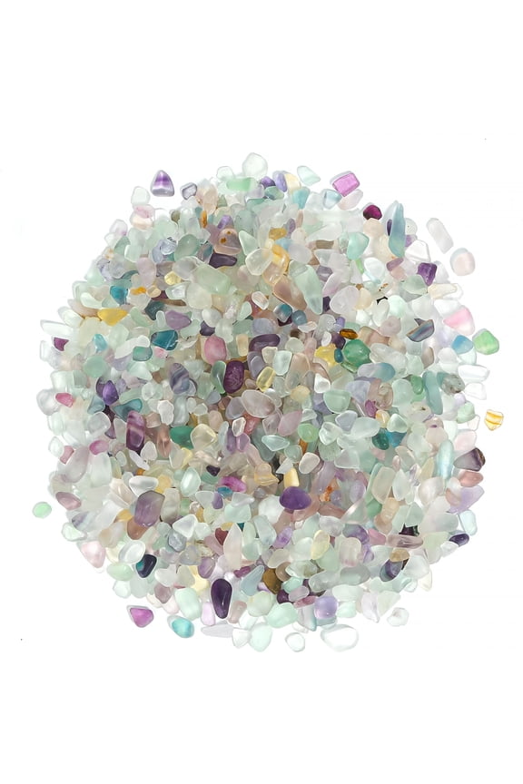 Crystal Chips Stone Crushed Quartz Glass 0.5Lb-Fluorite Tumbled Gravel Small Decorative Pebbles Bulk,Mini Polished Rocks Pieces for Crafts,Vases Filler,Succulent Plant,Aquarium Gravel Rock