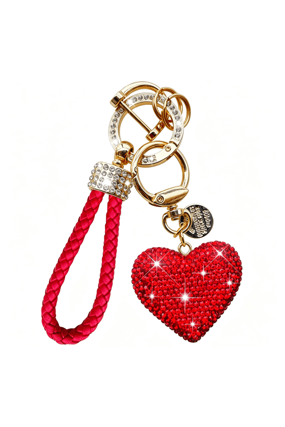 Crystal Keychain for Women with Sparkly Rhinestones Heart Shape,Pretty Key Chains for Women Girls Gifts Lovely Cute Keychains for Women