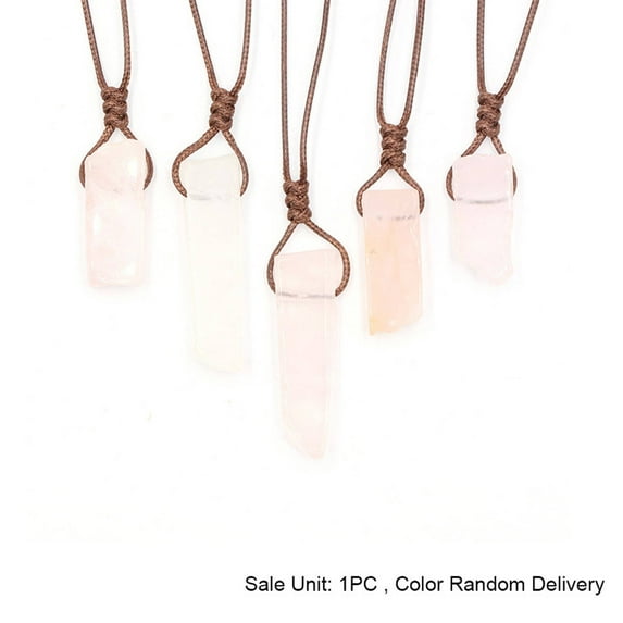 DESIGNICE Crystal Necklace,Elegant Crystal Necklaces for Women,Healing Pendant Necklace,Unique Gemstone Jewelry for Positive Energy,H090 Rose Quartz