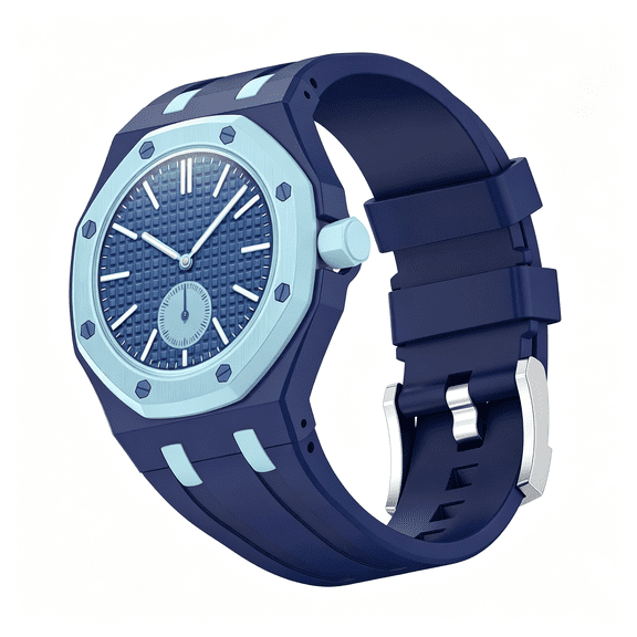 DESIGNICE Custom Silicone Strap for Waterproof Convertible Wristband for 3 Clock Crown Orientation,Replacement Watch Band
