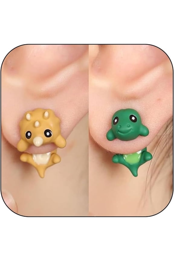 Cute Dinosaur Earrings for Women Cute Animal Stud Quirky Funky Novelty Jewelry Fun Earring Biting Cartilage Earring Weird Earrings for Wome