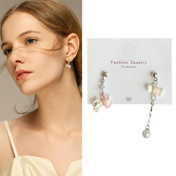 DESIGNICE Cute Earrings,Alloy Oil Dripping Process Earring Studs,Puppy Element Studs,Style2