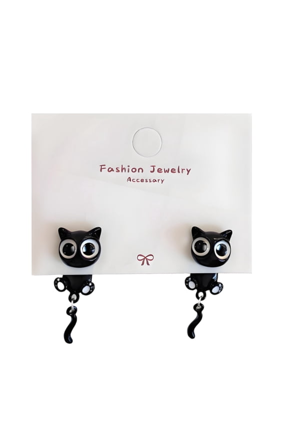 Cute Earrings,Alloy Womens Earrings,Cartoon Cat Stud Earrings for Women,Hypoallergenic Earrings for Daily Commutes and Parties,1Pairs