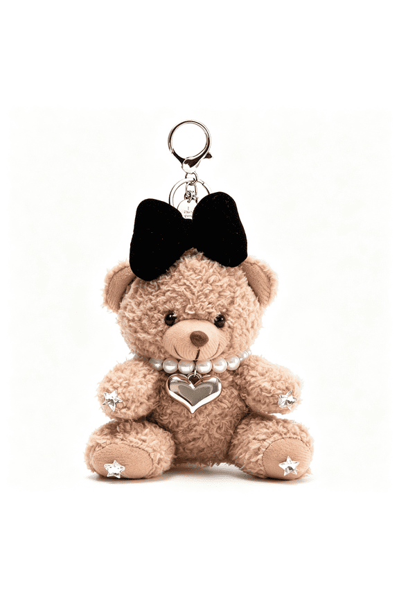 Cute Key Chain Plush Bear Bag Charm Teddy Bear Keychain Gift for Handbag,Purse,Backpack,Car Keys Backpack Charms Plush Keychain Teddy Bear Keychain