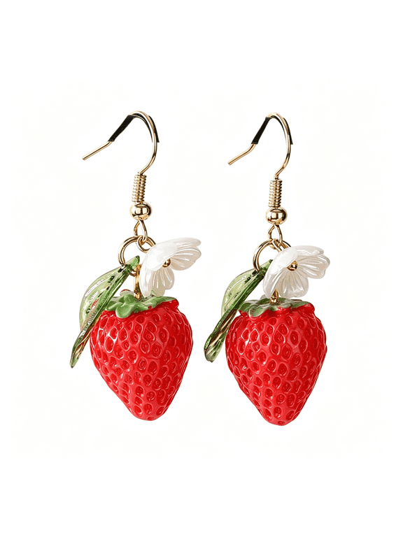 Cute Strawberry Lemon Orange Avocado Shape Flower Earrings for Women Jewelry Vibrant Design Cute Earrings