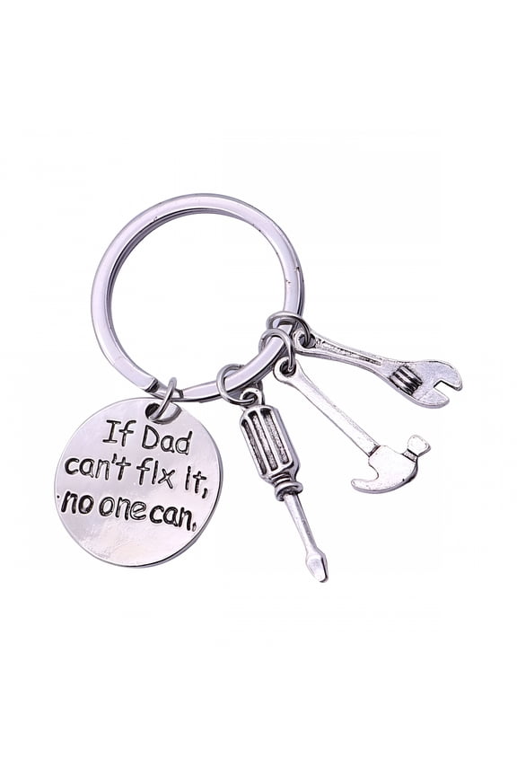 If Dad Can't Fix It No One Can Screwdriver Wrench Hammer Keychain Men's Keychain Metal Key Ring Novelty Birthday Gift for Daddy Father's Day Gifts