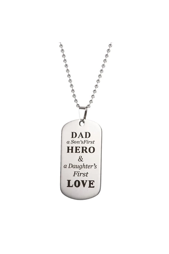 Dad Pendants Stainless Steel Father Necklace 1Pcs 0.9 x 0.08 x 1.6 In