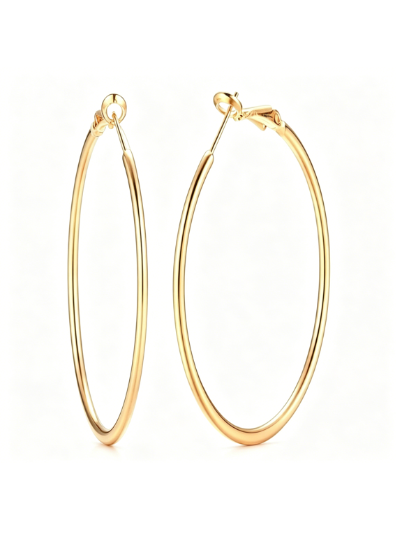 Dainty 70Mm Big Large Hoop Earrings for Women Fashion Round Circle Huggie Hoops 3 Inch Fashion Minimalist Hooped for Bff Birthday Her