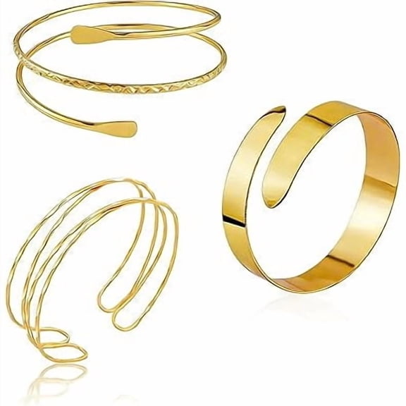 DESIGNICE Dainty Gold Arm Cuff for Women Minimalist Upper Arm Cuff Bangle Adjustable Armband Thin Arm Bracelet Jewelry,Elegant Gold Arm Cuff Upper Arm