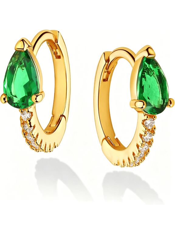 Dainty Huggie Hoop Earrings 14K Gold Plated Chunky Simple Cute Thick Round Frill Bead Ball Starburst Cuff Earrings Cubic Zirconia Hoop Earrings Minimalist Gift for Her