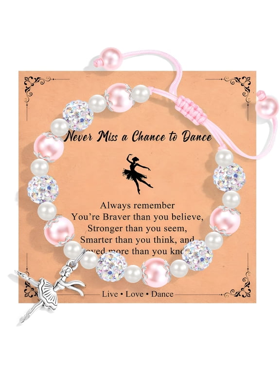 Dance Recital Gifts for Girls, Ballet Dancer Ballerina Bracelet Jewelry for Daughter Granddaughter Niece Friends Dance Team