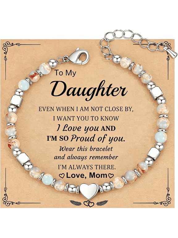 Daughter Gifts from Mom Bracelet,Graduation Gift for Her Granddaughter Gifts from Grandma Stocking Stuffers for Teens Women Sister Bonus Moms Bracelet Jewelry Valentines Easter