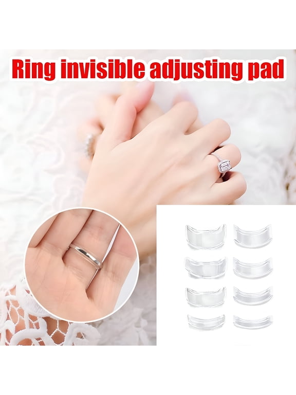 8Pcs Ring Size Adjuster Invisible Ring Size Adjuster for Loose Rings Adjuster Size Fit Any Rings Guard Reducer 8 Sizes