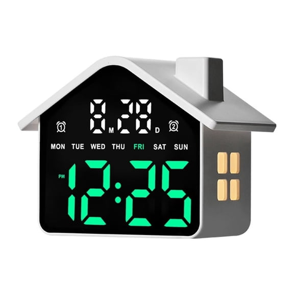 DESIGNICE Digital Alarm Clock Electric Desk Clock with Duals Alarm Day of Week Date Alarm Clock