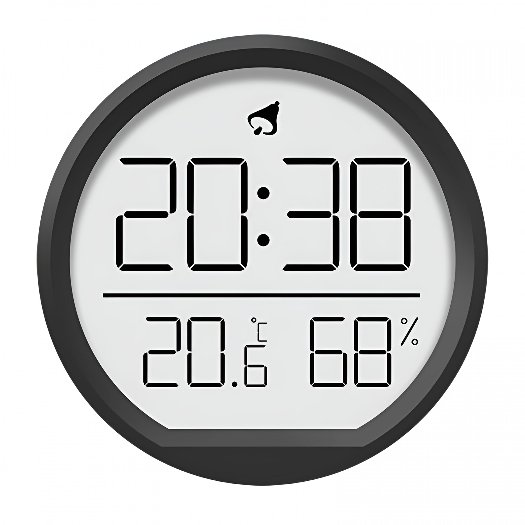 DESIGNICE Digital Alarm Clock Wall Clock Round 7.4cm Battery Operated ...