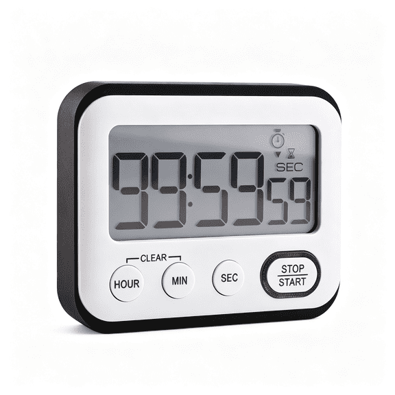 DESIGNICE Digital Kitchen Timer Magnetic Loud Alarm,Large Lcd Screen Silent/Beeping Multi-Function for Teachers Classroom Kids,Kitchen Timers for Cooking,Black