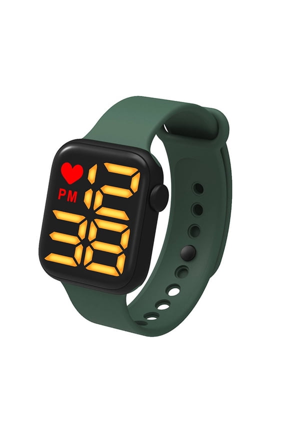 Digital Watch,Digital Display Flow Magazine,Military toughness Waterproof Design Digital Watch Men,Green