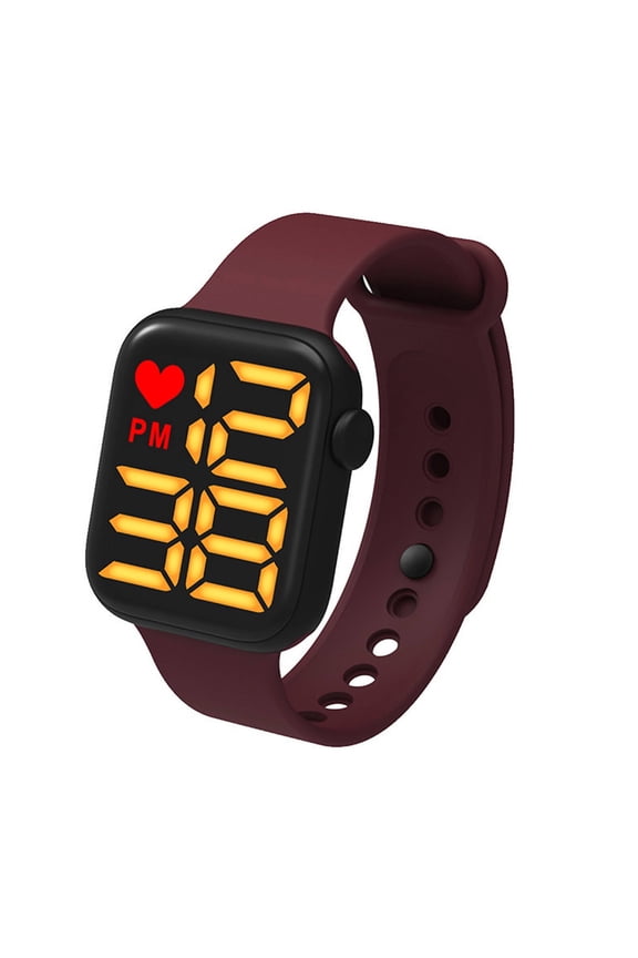 Digital Watch,Waterproof Sports Watch Digital Watch Men,Led Backlight Multi-Function Mode Flow Magazine,Wine Red