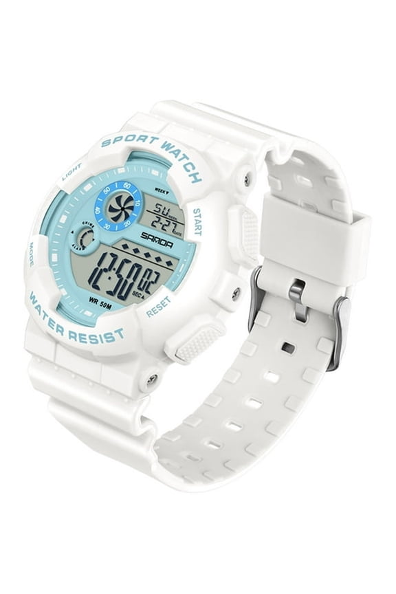 Digital Watch Womens Sport Waterproof White Wrist Watches for Women with Alarm Stopwatch Hourly Chime Led Display 12H/24H Calendar