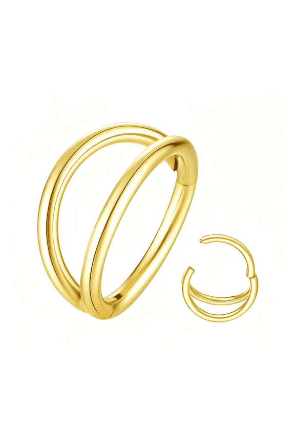 Double Hoop Nose Ring 18G 16G 316L Surgical Steel Cartilage Earring Septum Jewelry Seamless Hinged Clicker Segment Ring Conch Daith Tragus Helix Rook Piercing Earring Lip Ring