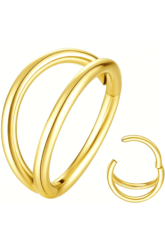 Double Hoop Nose Ring 18G 16G 316L Surgical Steel Cartilage Earring Septum Jewelry Seamless Hinged Clicker Segment Ring Conch Daith Tragus Helix Rook Piercing Earring Lip Ring