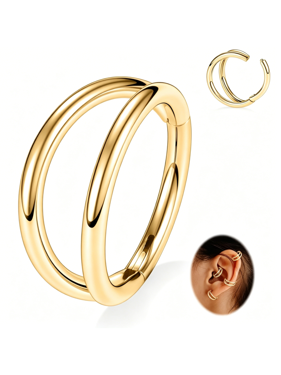 Double Hoop Nose Ring Conch Piercing Jewelry Septum Ring Cartilage Earring Tragus Helix Rook Daith Piercing Jewelry 316L Surgical Steel
