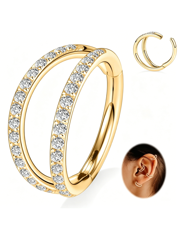 Double Hoop Nose Ring Conch Piercing Jewelry Septum Ring Cartilage Earring Tragus Helix Rook Daith Piercing Jewelry 316L Surgical Steel