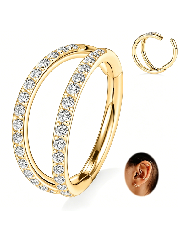 Double Hoop Nose Ring Conch Piercing Jewelry Septum Ring Cartilage Earring Tragus Helix Rook Daith Piercing Jewelry 316L Surgical Steel