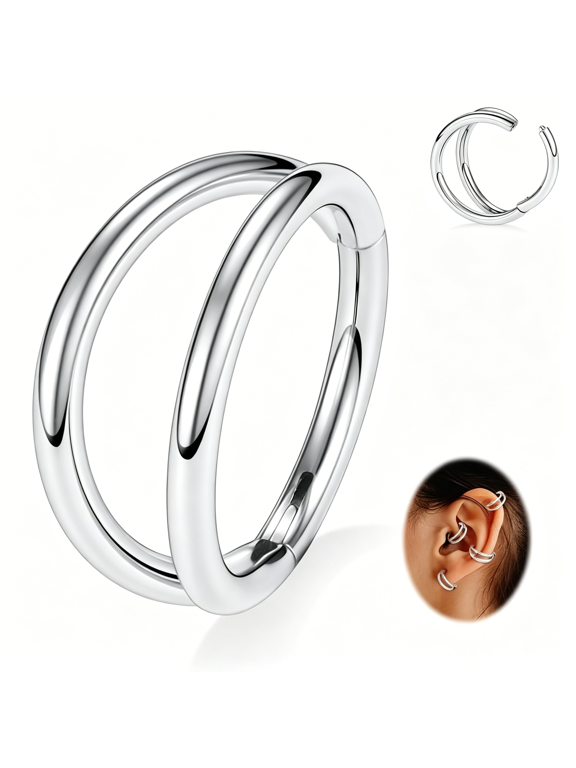 Double Hoop Nose Ring Conch Piercing Jewelry Septum Ring Cartilage Earring Tragus Helix Rook Daith Piercing Jewelry 316L Surgical Steel