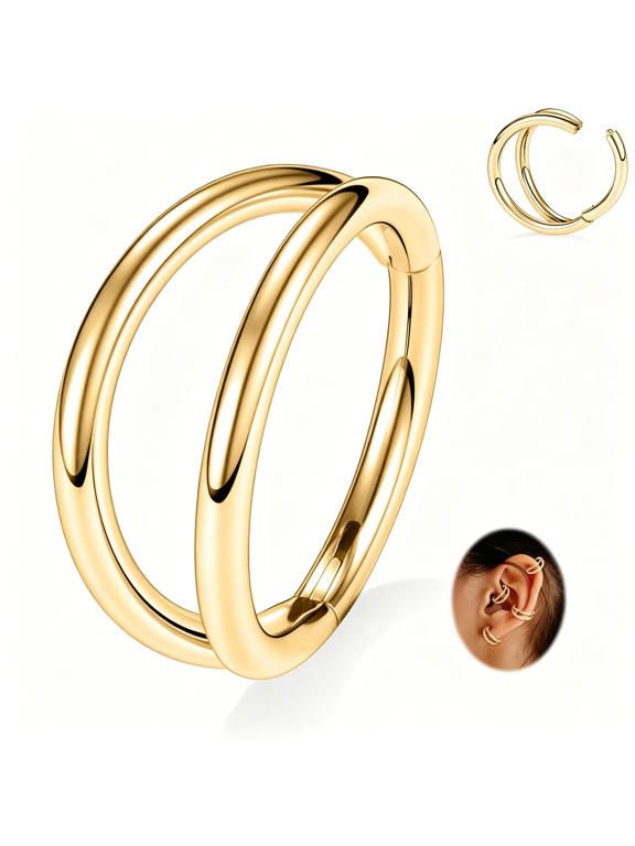 Double Hoop Nose Ring Conch Piercing Jewelry Septum Ring Cartilage Earring Tragus Helix Rook Daith Piercing Jewelry 316L Surgical Steel