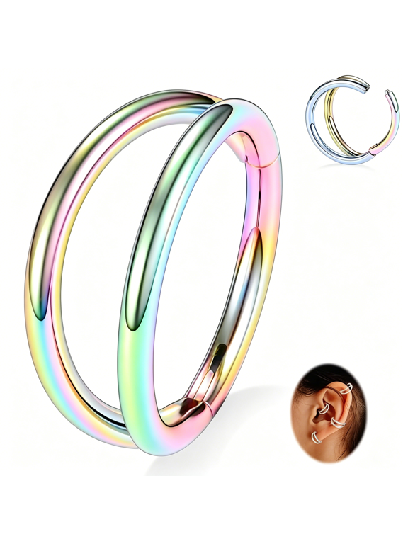 Double Hoop Nose Ring Conch Piercing Jewelry Septum Ring Cartilage Earring Tragus Helix Rook Daith Piercing Jewelry 316L Surgical Steel