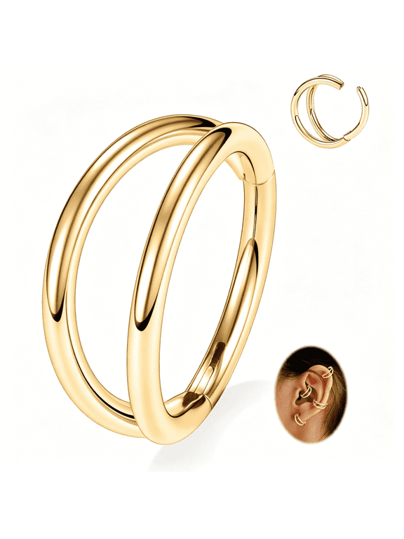 Double Hoop Nose Ring Conch Piercing Jewelry Septum Ring Cartilage Earring Tragus Helix Rook Daith Piercing Jewelry 316L Surgical Steel