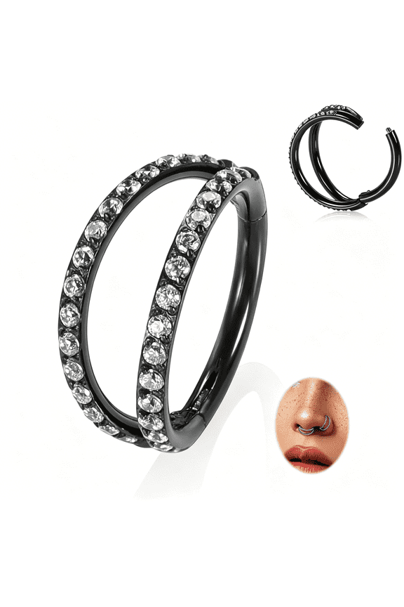 Double Hoop Nose Ring Conch Piercing Jewelry Septum Ring Cartilage Earring Tragus Helix Rook Daith Piercing Jewelry 316L Surgical Steel