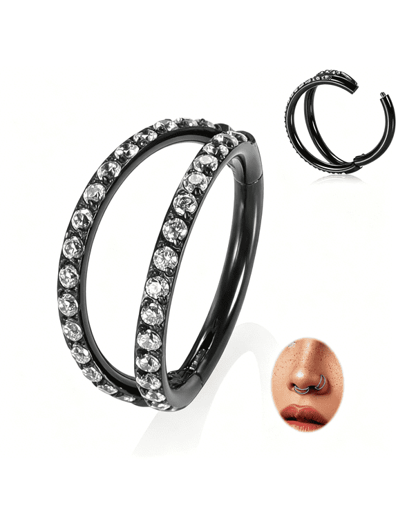 Double Hoop Nose Ring Conch Piercing Jewelry Septum Ring Cartilage Earring Tragus Helix Rook Daith Piercing Jewelry 316L Surgical Steel