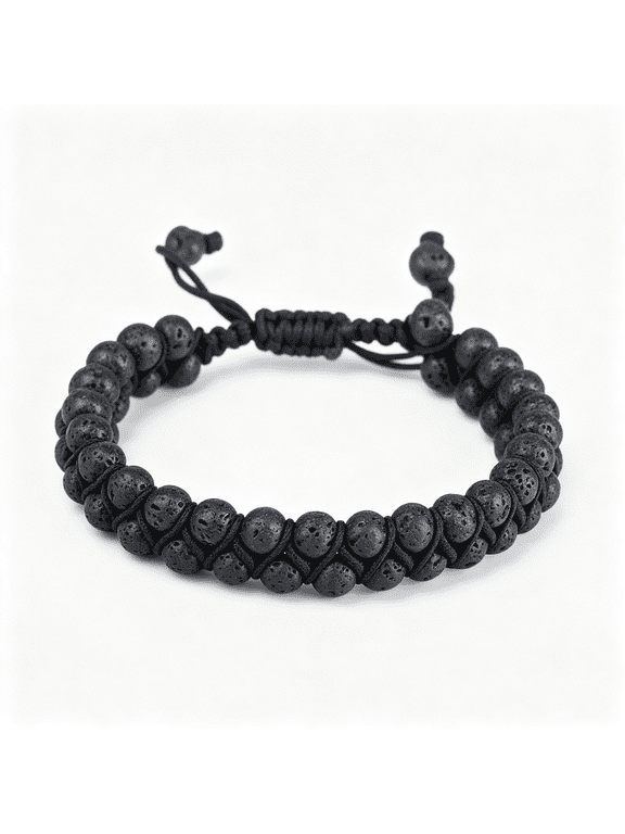 Double Layer Natural Chakra Healing Power Crystals Macrame Bracelet Yoga Stone Beads Gemstone Meditation Relax Anxiety Bangle for Unisex Women Men