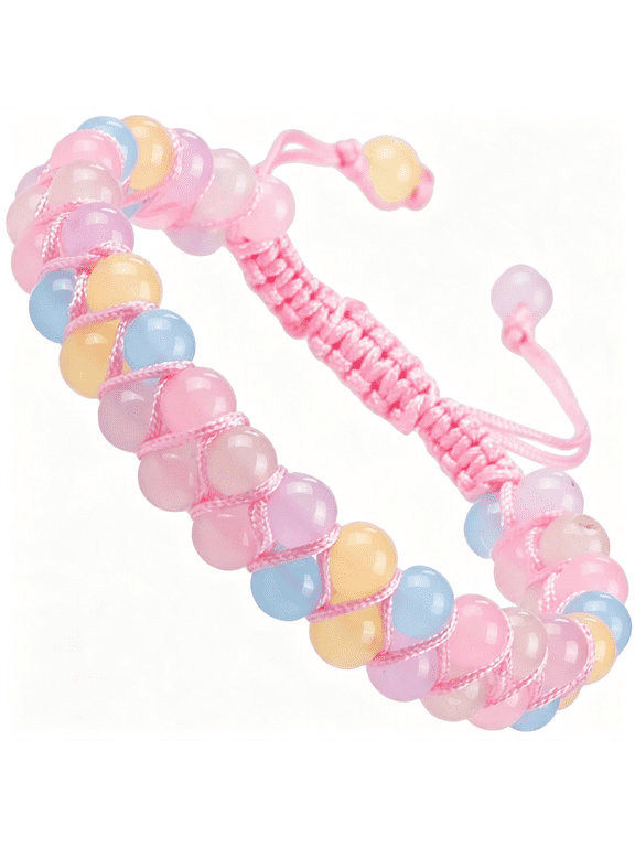 Double Layer Natural Chakra Healing Power Crystals Macrame Bracelet Yoga Stone Beads Gemstone Meditation Relax Anxiety Bangle for Unisex Women Men Double Layer Colorful Beaded Bracelets