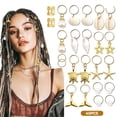 thumbnail image 1 of DESIGNICE Dreadlock Accessories Set,Metal Hair Jewelry for Braids,Seashells Turtles Starfish Hair Cuffs,Ocean-Style Dreadlocks Pendant,Long Hair Accessories,40Pcs, 1 of 7