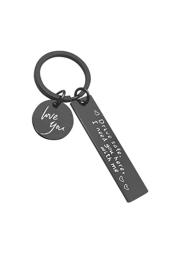 Drive Safe Keychain for Him Key Ring I Love You Need You Here with Me Keychain with Gift Box Gifts for Boyfriend Husband Dad Gift Valentines Day Gifts